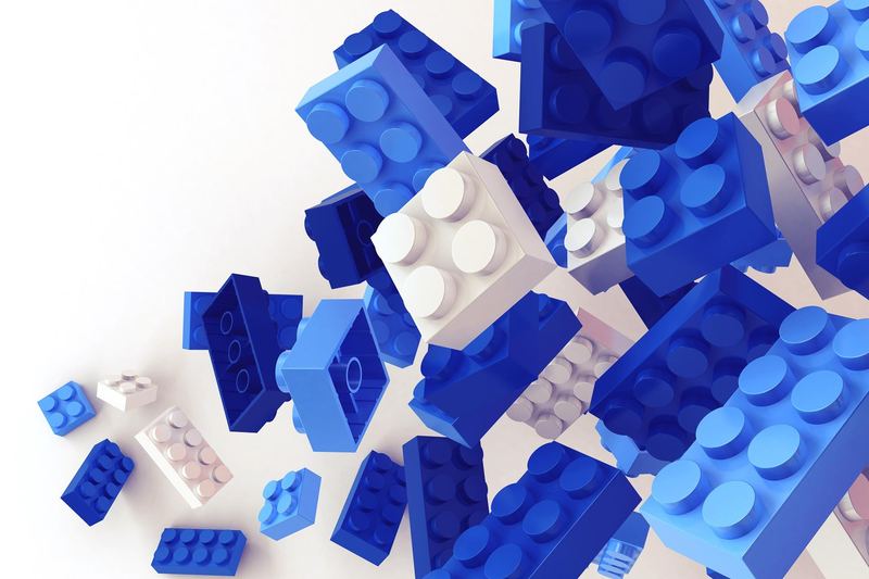 Výmaz dizajnu stavebnej kocky hračkárskej stavebnice LEGO